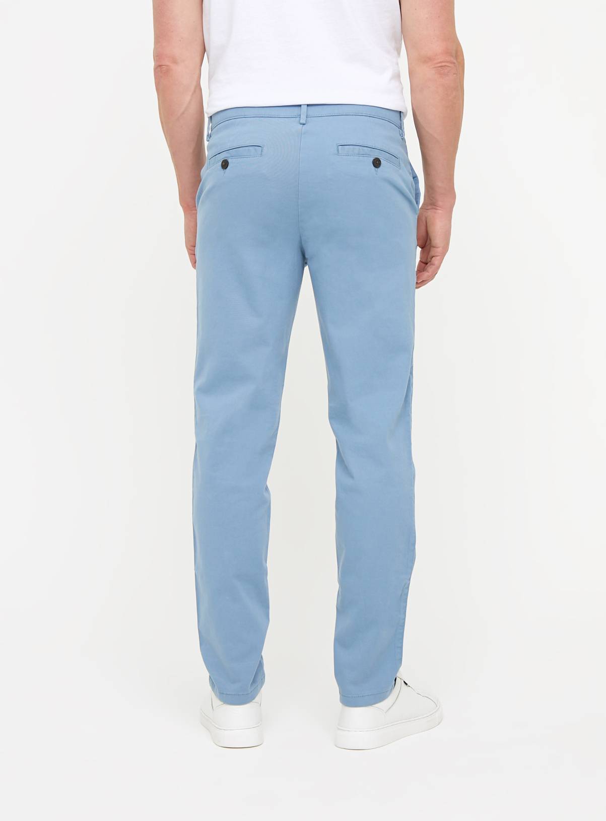 Light Blue Skinny Fit Chino Trousers  44L - Image 5